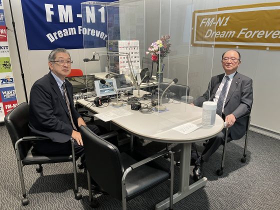キャンパスアメニティ： 野々市ロータリークラブ 松田真一さん（こぶし会会長）、織田英也さん