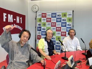 富奥地区虫送り実行委員長　中島章さん、富奥虫送り保存会会長　岡本正さん、事務局　榎木良彦さん　7/14OA