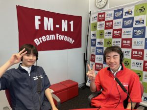 中島朔さん、藤村隼颯さん(布水中学校2年)「わく・ワーク体験」