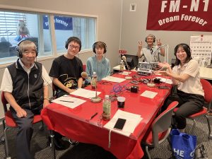 村上慎市さん（能楽愛好会　代表）　木戸玲子さん、皆巳祐輝さん（子ども能楽教室）「ののいちde難関突破！」